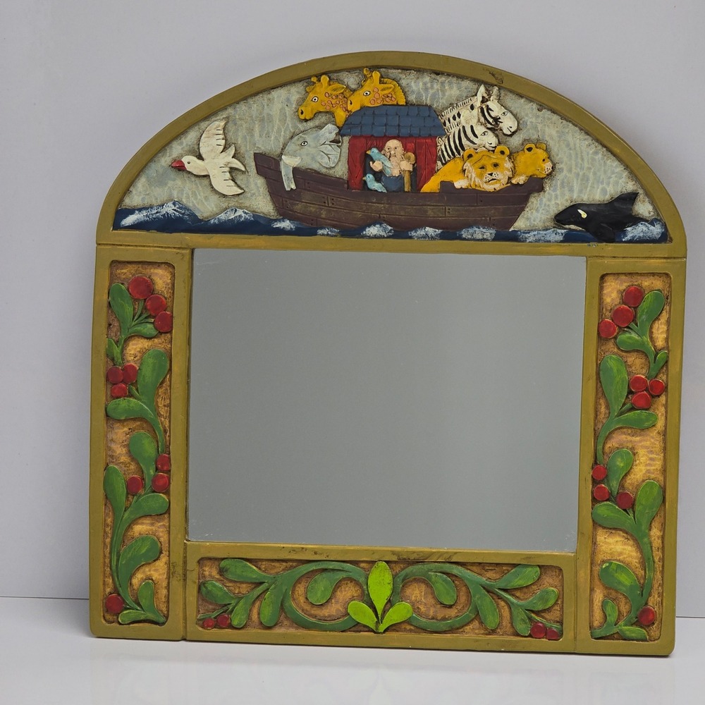Noahs Ark Wall‎ Mirror Kids Nursery 3D Relief Whimsical Art Heavy